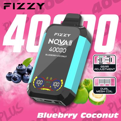 Fizzy Nova Plus Blueberry Coconut – 40K (40000) Puffs Disposable Vape