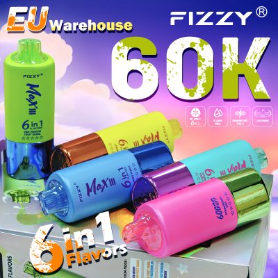 Fizzy Max III 6in1 60K 60000 Puffs Rechargeable Disposable Vape – Flavor Box (6-Pack)
